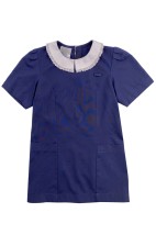 設計白色蕾絲花邊衣領    訂製寶藍色幼兒校服    兒童校服      校服生產商    SU327